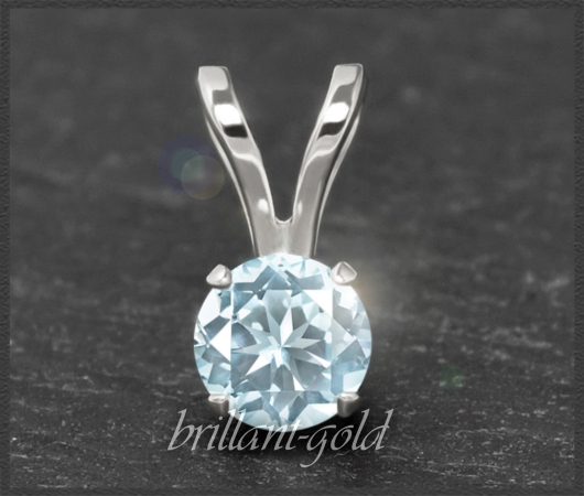 Anhänger 585 Gold Aquamarin hellblau, 4,5,6,7mm